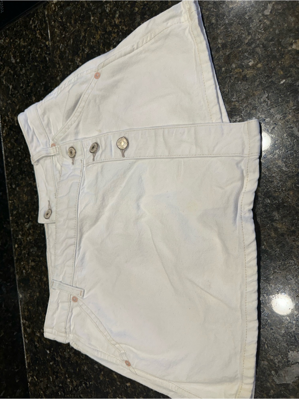 #313 We The Free White Button-Front Denim Skort
